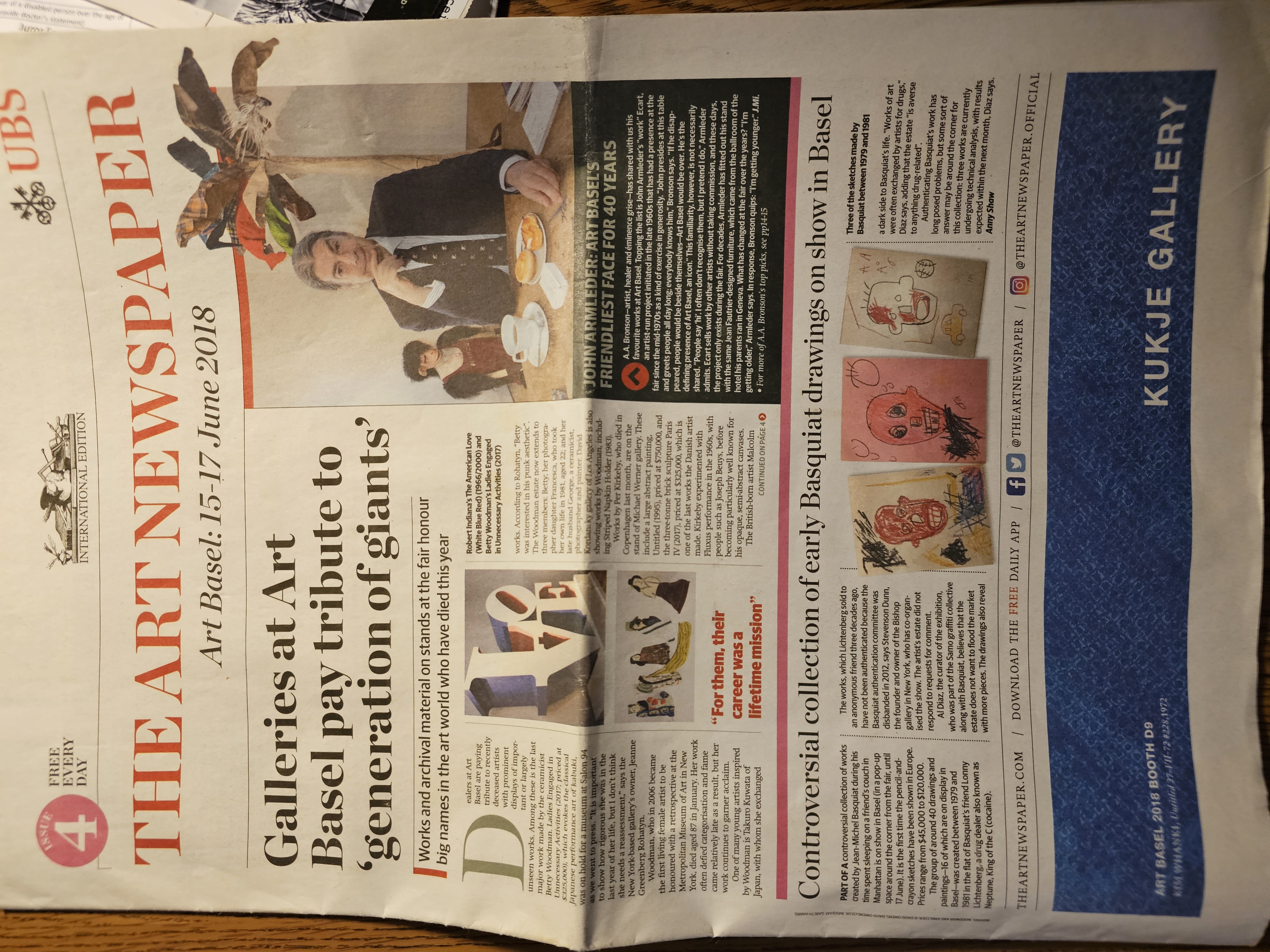 The Art Newspaper � Art Basel Basel 2018 front cover